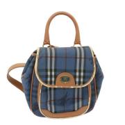 Pre-owned Leather shoulder-bags Burberry Vintage , Blue , Dames