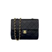 Pre-owned Leather chanel-bags Chanel Vintage , Black , Dames