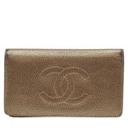 Pre-owned Leather wallets Chanel Vintage , Yellow , Dames