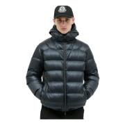 Matte Finish Donsjas met Capuchon Moncler , Blue , Heren