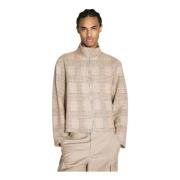 Kabel Jacquard Rits Polo Vest Our Legacy , Beige , Heren