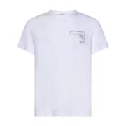 T-shirt met reliëflogo en ronde hals Versace Jeans Couture , White , H...