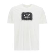 T-shirt met logo print C.p. Company , White , Heren