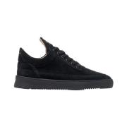 Lage Top Suède All Black Sneakers Filling Pieces , Black , Heren