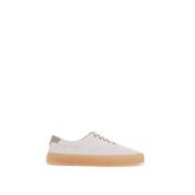 Suede Lace-Up Sneakers Brunello Cucinelli , White , Heren