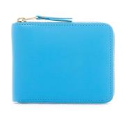 Leren ritsportefeuille Comme des Garçons , Blue , Heren