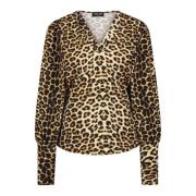 Phantom Leopard Top in Reisstof Lady Day , Brown , Dames