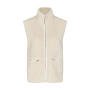 Fleece Zip-Up Vest Samsøe Samsøe , White , Dames