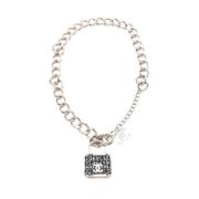 Pre-owned Metal necklaces Chanel Vintage , Gray , Dames