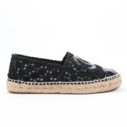 Pre-owned Leather espadrilles Chanel Vintage , Black , Dames