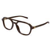 Stijlvolle Pilot Optische Bril in Havana Tortoise Gucci , Black , Unis...