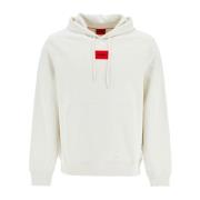 Geborduurde Logo Patch Hoodie Hugo Boss , White , Heren