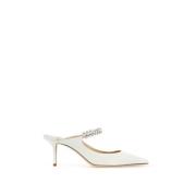 Kristalversierde Bing satijnen muiltjes Jimmy Choo , White , Dames