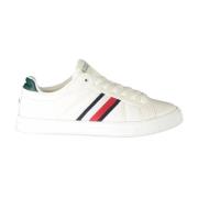 Sportieve leren sneaker met groene accenten Tommy Hilfiger , White , H...