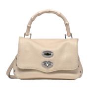 Bamboe Handvat Leren Crossbody Tas Zanellato , Beige , Dames