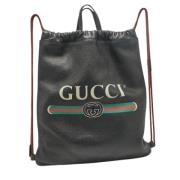 Pre-owned Leather backpacks Gucci Vintage , Black , Dames