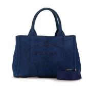 Pre-owned Canvas prada-bags Prada Vintage , Blue , Dames