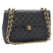 Pre-owned Leather chanel-bags Chanel Vintage , Black , Dames