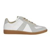 Witte Sneakers met Grijze Inzetstukken Maison Margiela , White , Heren