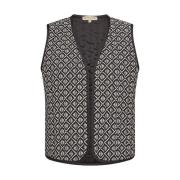 Geometrisch Print V-Hals Vest Soyaconcept , Black , Dames