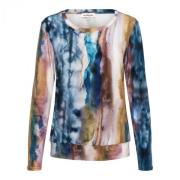 Linn Marble Longsleeve Top &Co Woman , Blue , Dames