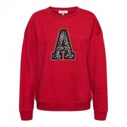 Rood Sweater met Artwork &Co Woman , Red , Dames