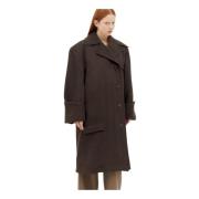 Oversized Wollen Jas met Omgeslagen Manchetten JW Anderson , Brown , D...