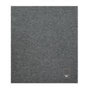 Gebreide Wol Logo Patch Sjaal Emporio Armani , Gray , Heren