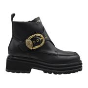 Zwarte Chunky Laars met Gespband Kurt Geiger , Black , Dames