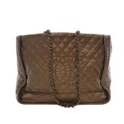 Pre-owned Leather chanel-bags Chanel Vintage , Brown , Dames