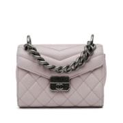 Pre-owned Leather shoulder-bags Chanel Vintage , Gray , Dames