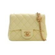 Pre-owned Leather chanel-bags Chanel Vintage , Yellow , Dames