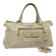 Pre-owned Leather handbags Prada Vintage , Gray , Dames