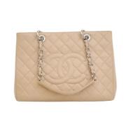 Pre-owned Leather chanel-bags Chanel Vintage , Beige , Dames