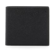 Pebble Grain Leather Bi-Fold Portemonnee Thom Browne , Black , Heren