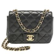 Pre-owned Leather chanel-bags Chanel Vintage , Black , Dames