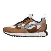 Suede and technical fabric sneakers Loop-W. W6Yz , Brown , Dames