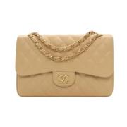 Pre-owned Leather chanel-bags Chanel Vintage , Beige , Dames