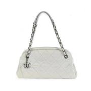 Pre-owned Leather chanel-bags Chanel Vintage , White , Dames