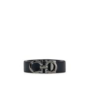 Omkeerbare Gancini Leren Riem met Gesp Salvatore Ferragamo , Blue , He...