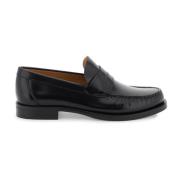 Moccasins met reliëflogo van leer Salvatore Ferragamo , Black , Heren