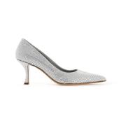 Kristalversierde Suède Leren Pumps Salvatore Ferragamo , Gray , Dames