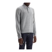 Kasjmier Polo-Stijl Sweater Tom Ford , Gray , Heren