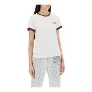 Logo Print Crew Neck T-Shirt Golden Goose , White , Dames