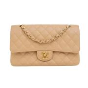 Pre-owned Leather chanel-bags Chanel Vintage , Beige , Dames