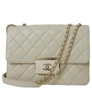 Pre-owned Leather chanel-bags Chanel Vintage , Beige , Dames