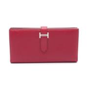 Pre-owned Leather wallets Hermès Vintage , Red , Dames