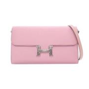 Pre-owned Leather shoulder-bags Hermès Vintage , Pink , Dames