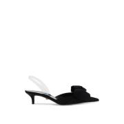 Satin Slingback met Medusa-detail Versace , Black , Dames