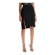 Asymmetrische Midi Rok Versace , Black , Dames